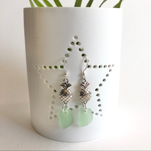 Artisan Jewelry - NEW Genuine Sea Foam Sea Glass Earrings